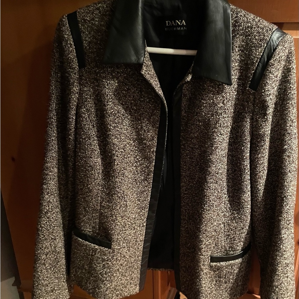 Dana Buchman Black and Gray Tweed Women's Blazer
